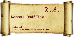 Kassai Amália névjegykártya