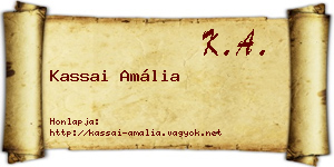 Kassai Amália névjegykártya